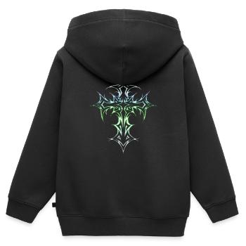 Goth Kreuz Y2K Emo Kreuz Gothic Aesthetic Tribal - Kinder Premium Organic Zip Hoodie - Schwarz - Hinten - AI Model Kid Male (0cm)