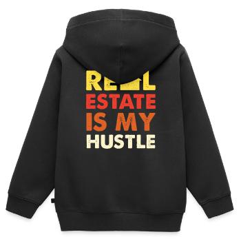 Immobilien Sind Mein Geschäft - Kinder Premium Organic Zip Hoodie - Schwarz - Hinten - AI Model Kid Male (0cm)
