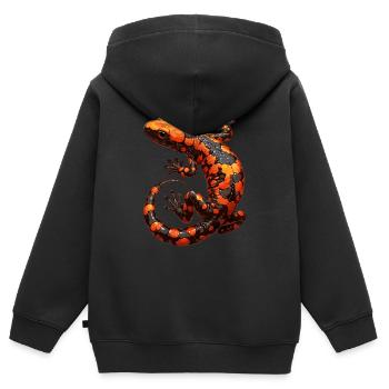 Salamandres Salamandres - Sweat Premium à capuche zippé enfant bio - noir - Dos - AI Model Kid Male (0cm)