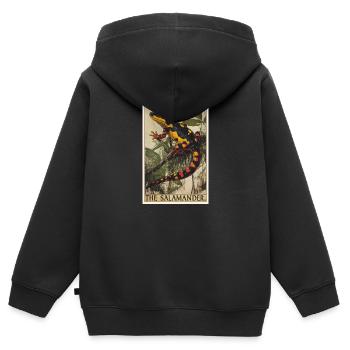 Salamandres Salamandres - Sweat Premium à capuche zippé enfant bio - noir - Dos - AI Model Kid Male (0cm)