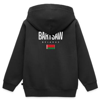 Barysaw Belarus Weißrussland - Kinder Premium Organic Zip Hoodie - Schwarz - Hinten - AI Model Kid Male (0cm)