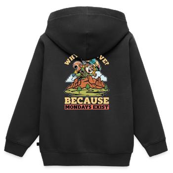 Parachutisme Pourquoi le parachutisme parce que le Base Jump Lover - Sweat Premium à capuche zippé enfant bio - noir - Dos - AI Model Kid Male (0cm)