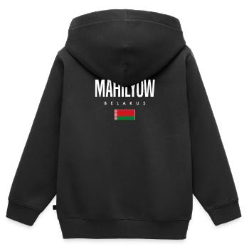 Mahilyow Belarus Weißrussland - Kinder Premium Organic Zip Hoodie - Schwarz - Hinten - AI Model Kid Male (0cm)