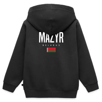 Mazyr Belarus Weißrussland - Kinder Premium Organic Zip Hoodie - Schwarz - Hinten - AI Model Kid Male (0cm)