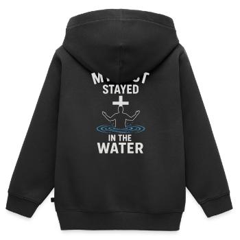 Getauft: Meine Vergangenheit Blieb Im Wasser - Kinder Premium Organic Zip Hoodie - Schwarz - Hinten - AI Model Kid Male (0cm)