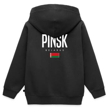 Pinsk Belarus Weißrussland - Kinder Premium Organic Zip Hoodie - Schwarz - Hinten - AI Model Kid Male (0cm)