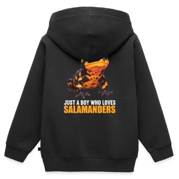 Salamandres Salamandres - Sweat Premium à capuche zippé enfant bio - noir - Dos - AI Model Kid Male (0cm)