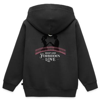 VERBOTENE LIEBE - Kinder Premium Organic Zip Hoodie - Schwarz - Hinten - AI Model Kid Male (0cm)