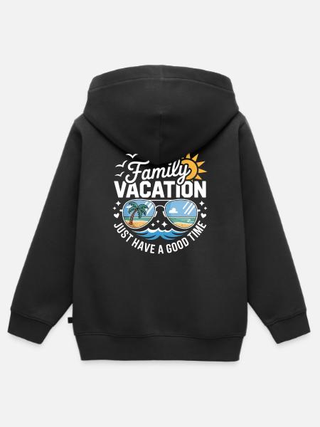 Funny Family Holiday Saying - Kids Premium Organic Zip-up Hoodie - black