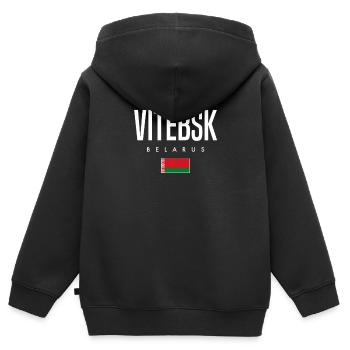 Vitebsk Belarus Weißrussland - Kinder Premium Organic Zip Hoodie - Schwarz - Hinten - AI Model Kid Male (0cm)
