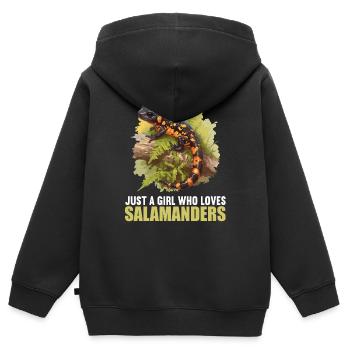 Salamandres Salamandres - Sweat Premium à capuche zippé enfant bio - noir - Dos - AI Model Kid Male (0cm)