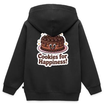 COOKIES POUR LE BONHEUR - Sweat Premium à capuche zippé enfant bio - noir - Dos - AI Model Kid Male (0cm)