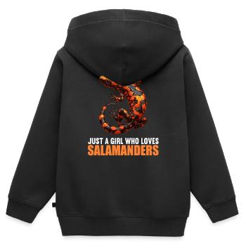 Salamandres Salamandres - Sweat Premium à capuche zippé enfant bio - noir - Dos - AI Model Kid Male (0cm)