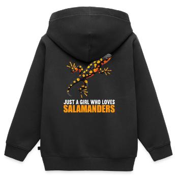 Salamandres Salamandres - Sweat Premium à capuche zippé enfant bio - noir - Dos - AI Model Kid Male (0cm)