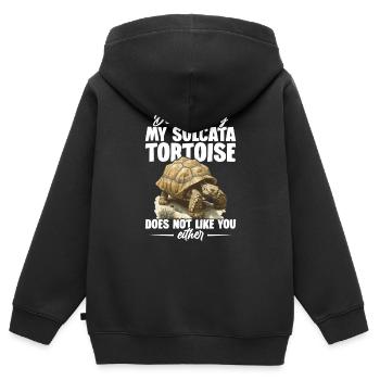 Machen Sie Sich Keine Sorgen, Dass Meine - Kinder Premium Organic Zip Hoodie - Schwarz - Hinten - AI Model Kid Male (0cm)