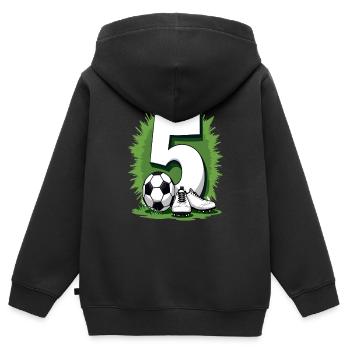 Fußball Geburtstag 5 Jahre Jungen Geschenk - Kinder Premium Organic Zip Hoodie - Schwarz - Hinten - AI Model Kid Male (0cm)