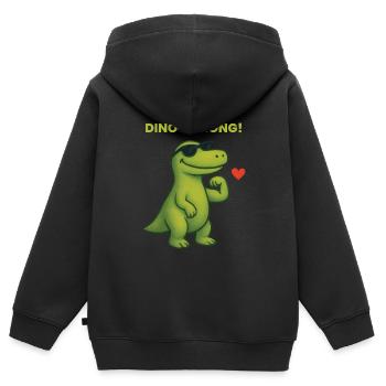 I'm Dino-Strong Kindergartenabschluss - Kinder Premium Organic Zip Hoodie - Schwarz - Hinten - AI Model Kid Male (0cm)