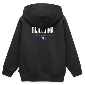 Bijeljina Bosnien und Herzegowina - Kinder Premium Organic Zip Hoodie - Schwarz - Hinten - AI Model Kid Male (0cm)