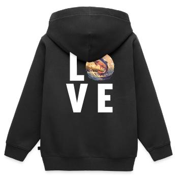 Saumon Saumon - Sweat Premium à capuche zippé enfant bio - noir - Dos - AI Model Kid Male (0cm)