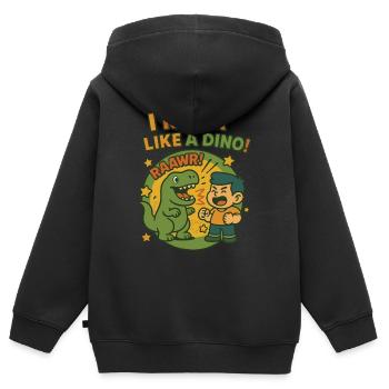 Ich Brülle Wie Ein Dino T-Rex Kindergarten - Kinder Premium Organic Zip Hoodie - Schwarz - Hinten - AI Model Kid Male (0cm)