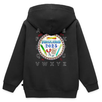 Schulkind 2025 erste Klasse - Kinder Premium Organic Zip Hoodie - Schwarz - Hinten - AI Model Kid Male (0cm)