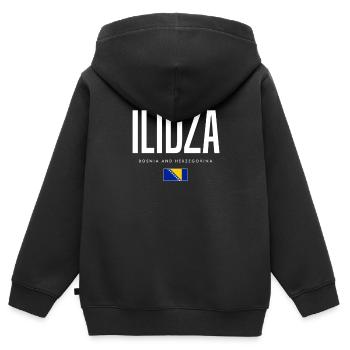 Ilidza Bosnien und Herzegowina - Kinder Premium Organic Zip Hoodie - Schwarz - Hinten - AI Model Kid Male (0cm)