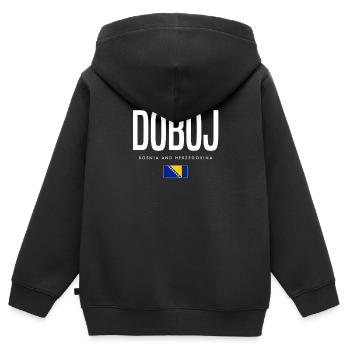 Doboj Bosnien und Herzegowina - Kinder Premium Organic Zip Hoodie - Schwarz - Hinten - AI Model Kid Male (0cm)