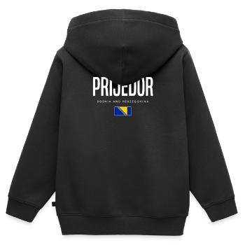 Prijedor Bosnien und Herzegowina - Kinder Premium Organic Zip Hoodie - Schwarz - Hinten - AI Model Kid Male (0cm)