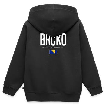 Brcko Bosnien und Herzegowina - Kinder Premium Organic Zip Hoodie - Schwarz - Hinten - AI Model Kid Male (0cm)