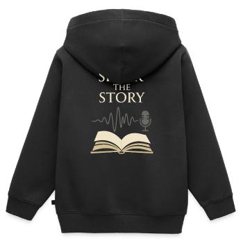 Le livre audio Narration Club Conteur audio - Sweat Premium à capuche zippé enfant bio - noir - Dos - AI Model Kid Male (0cm)
