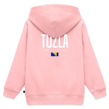 Tuzla Bosnien und Herzegowina - Kinder Premium Organic Zip Hoodie - Rosa - Hinten - AI Model Kid Female (0cm)
