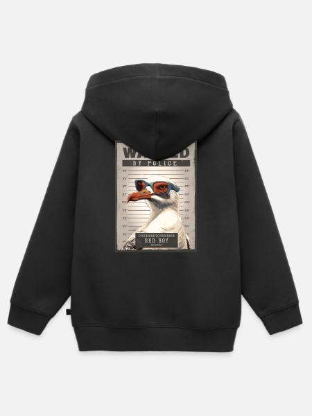 Fischbrötchendieb Möwe - Kinder Premium Organic Zip Hoodie - Schwarz