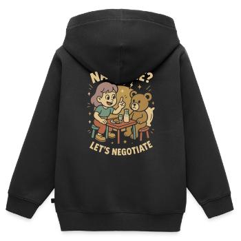 Nap Time Let's Negotiate Kindergarten Kids - Kids Premium Organic Zip-up Hoodie - black - Back - AI Model Kid Male (0cm)