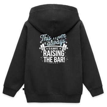 Cette maman place toujours la barre plus haut Fitness - Sweat Premium à capuche zippé enfant bio - noir - Dos - AI Model Kid Male (0cm)