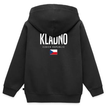 Kladno Tschechien - Kinder Premium Organic Zip Hoodie - Schwarz - Hinten - AI Model Kid Male (0cm)