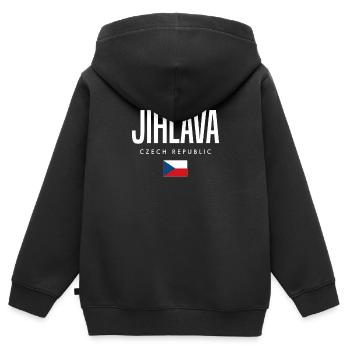 Jihlava Tschechien - Kinder Premium Organic Zip Hoodie - Schwarz - Hinten - AI Model Kid Male (0cm)