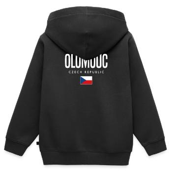 Olomouc Tschechien - Kinder Premium Organic Zip Hoodie - Schwarz - Hinten - AI Model Kid Male (0cm)