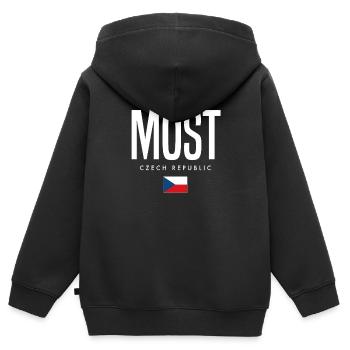 La plupart République tchèque - Sweat Premium à capuche zippé enfant bio - noir - Dos - AI Model Kid Male (0cm)