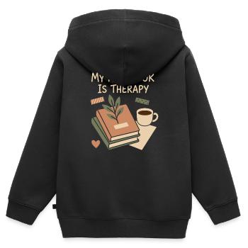 Journaling Aesthetic Creative Planer Life Writing - Kinder Premium Organic Zip Hoodie - Schwarz - Hinten - AI Model Kid Male (0cm)