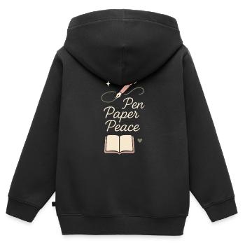 Journaling Aesthetic Creative Planer Life Writing - Kinder Premium Organic Zip Hoodie - Schwarz - Hinten - AI Model Kid Male (0cm)