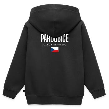 Pardubice Tschechien - Kinder Premium Organic Zip Hoodie - Schwarz - Hinten - AI Model Kid Male (0cm)