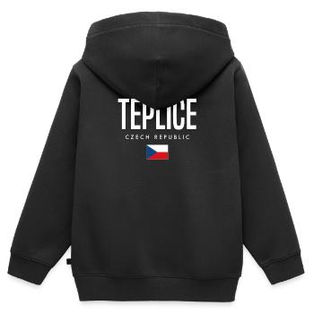 Teplice Tschechien - Kinder Premium Organic Zip Hoodie - Schwarz - Hinten - AI Model Kid Male (0cm)