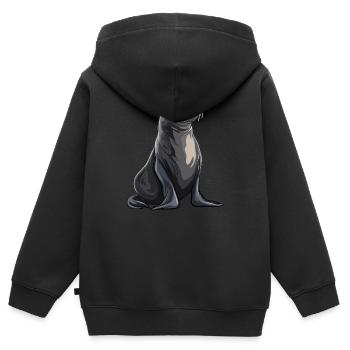 Seelöwen Seelöwe - Kinder Premium Organic Zip Hoodie - Schwarz - Hinten - AI Model Kid Male (0cm)