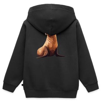 Seelöwen Seelöwe - Kinder Premium Organic Zip Hoodie - Schwarz - Hinten - AI Model Kid Male (0cm)