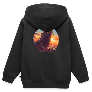 Seelöwen Seelöwe - Kinder Premium Organic Zip Hoodie - Schwarz - Hinten - AI Model Kid Male (0cm)