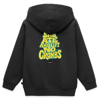 Elle a mangé et n’a pas laissé de miettes - Sweat Premium à capuche zippé enfant bio - noir - Dos - AI Model Kid Male (0cm)