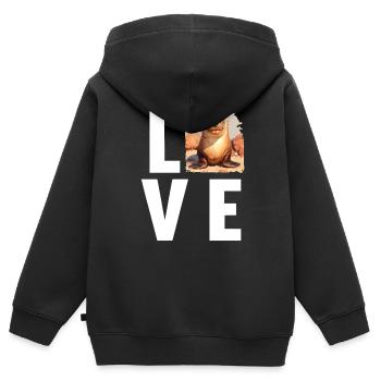 Seelöwen Seelöwe - Kinder Premium Organic Zip Hoodie - Schwarz - Hinten - AI Model Kid Male (0cm)