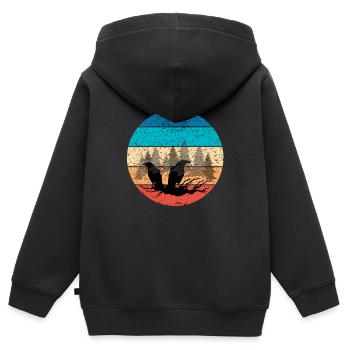 Raben - Kinder Premium Organic Zip Hoodie - Schwarz - Hinten - AI Model Kid Male (0cm)