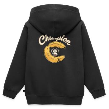Chimpion Banana Monkey Humorous Art - Kids Premium Organic Zip-up Hoodie - black - Back - AI Model Kid Male (0cm)