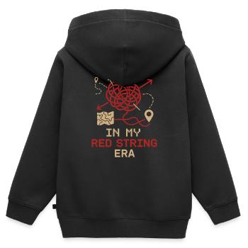 Feuille d’aluminium chapeau société conspiration mème - Sweat Premium à capuche zippé enfant bio - noir - Dos - AI Model Kid Male (0cm)